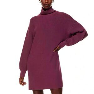 Aritzia Babaton Maclean Merino Wool Oversized Turtleneck Sweater Dress Medium